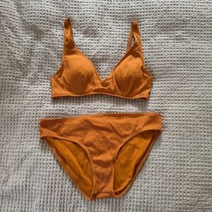 Roxy Ribbed Orange Bikini Set